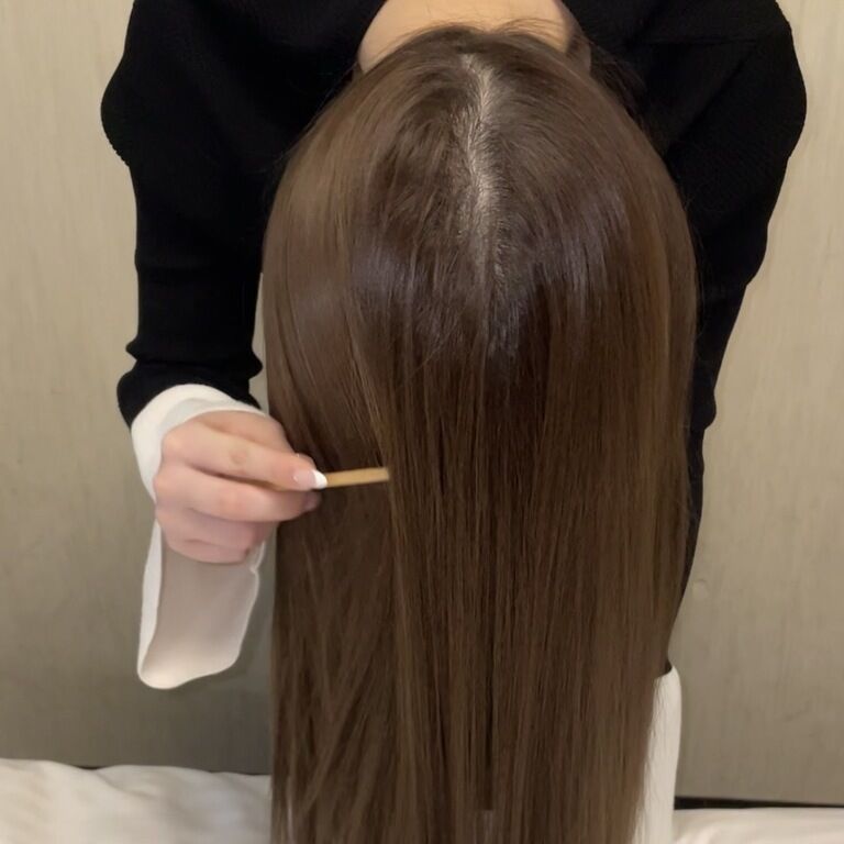前かがみ貞子ブラッシング💕