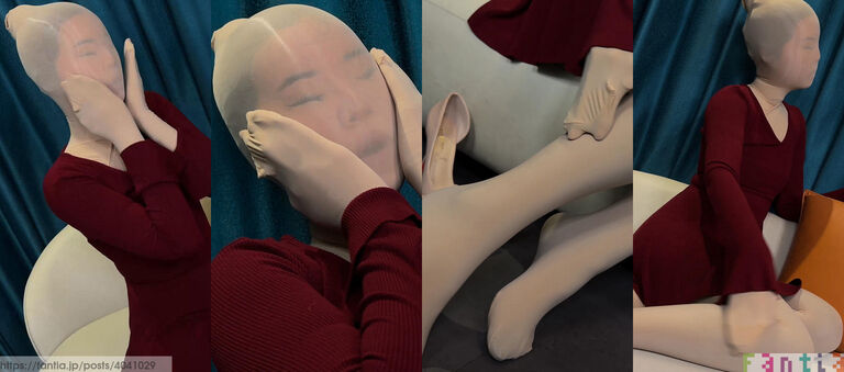 Pantyhose encasement❤丝袜全包的极致沉浸｜红裙下被层层丝光紧紧包裹的扭曲妖艳