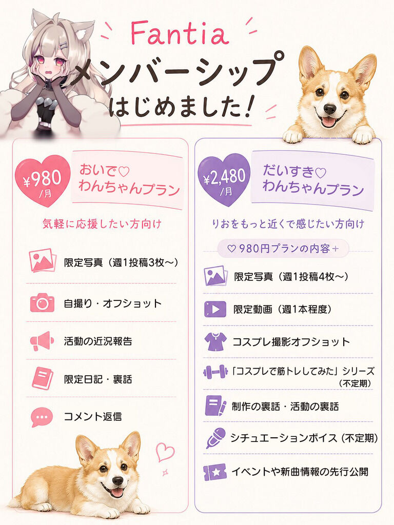 8月からファンティア始動です💗🐾