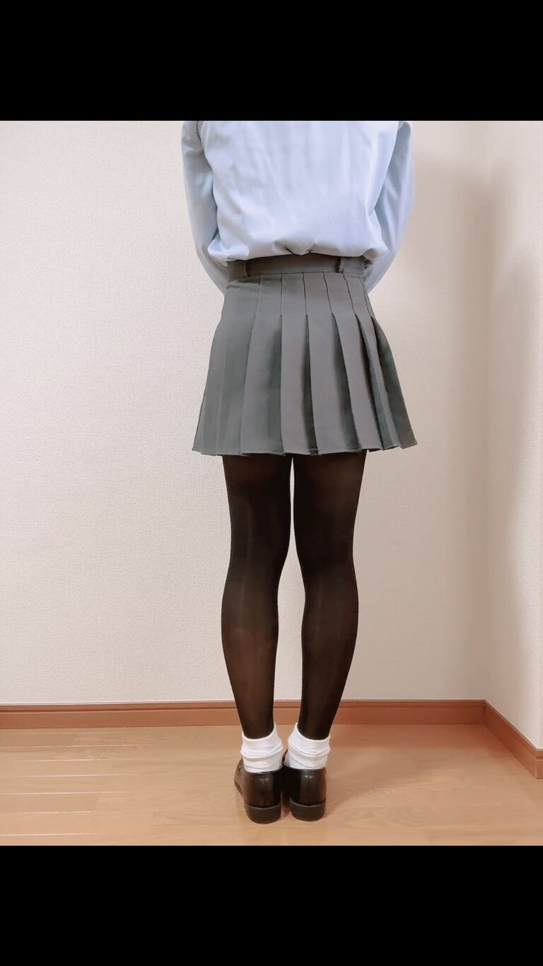 黒タイツ×プリーツミニスカ💕えちえち動画❤️