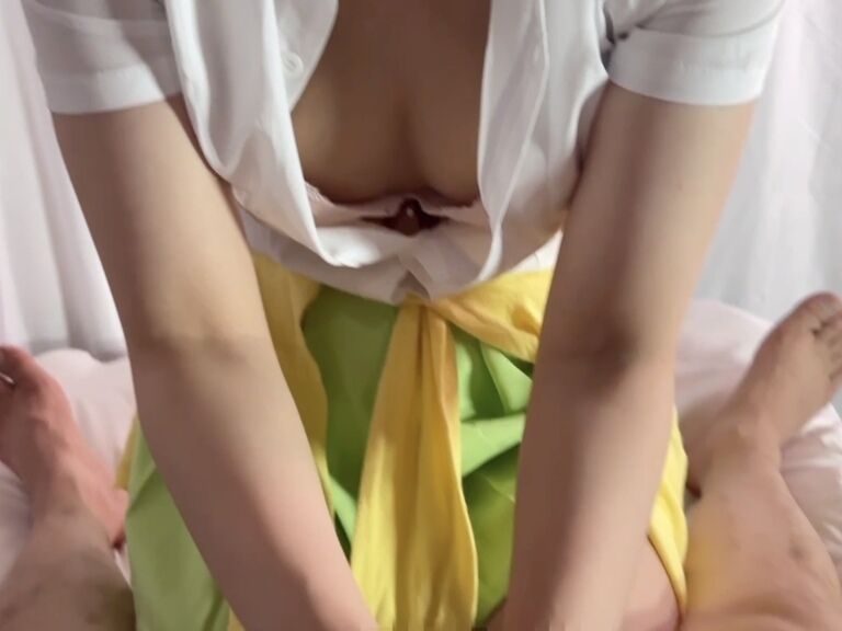 五◯分の花嫁 中野一◯ 谷間を見せつけながらシコシコしてくれる長女